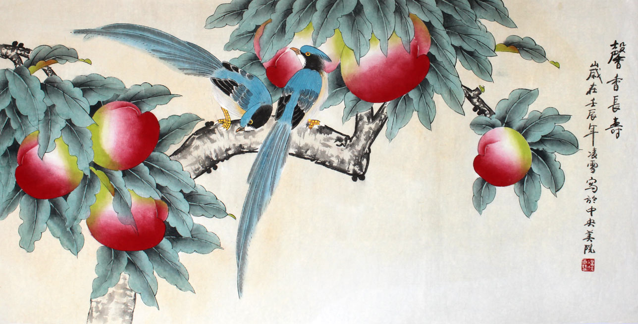 卧室装饰国画《謦香长寿》 - 花鸟画- 99字画网