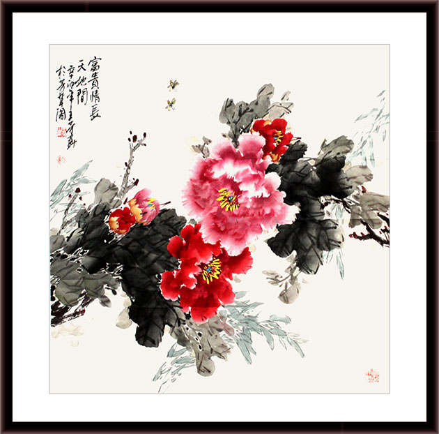 北京美协凌雪四尺斗方国画牡丹《花开富贵》 - 牡丹画- 99字画网