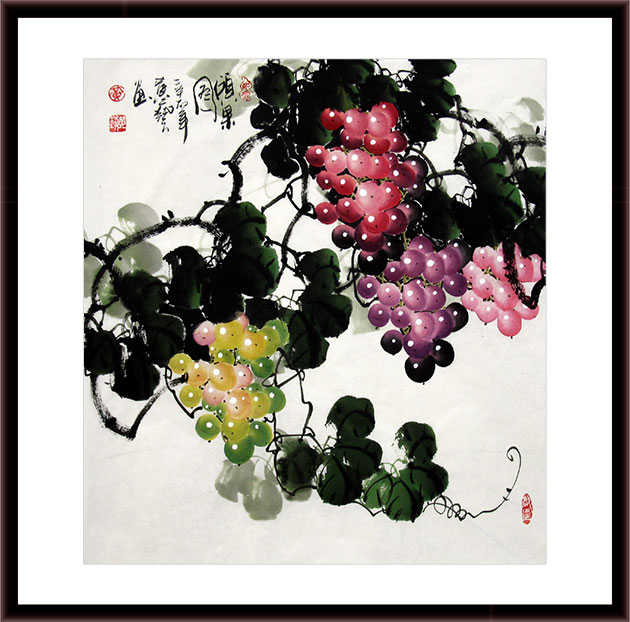 餐厅装饰国画葡萄《秋之韵》 - 葡萄画 - 99字画网