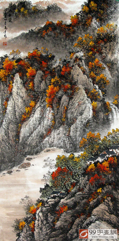国画风水山水画《溪山秋爽图》 - 写意山水画 - 99