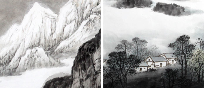 精品雪山山水画 - 写意山水画 - 99字画网
