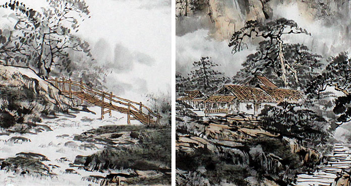 【已售】安徽美协何华贤四尺大气山水画《家在画图中》