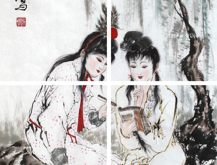客厅红楼梦人物画 - 古代人物... www.99zihua.com 宽696x529 ...