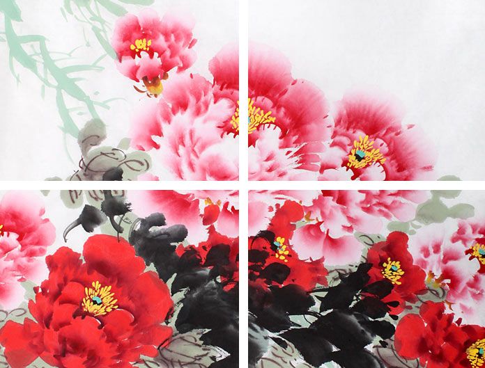 国家一级美术师王宝钦四尺精品牡丹画《富贵有余》 - 牡丹画 - 99字画网