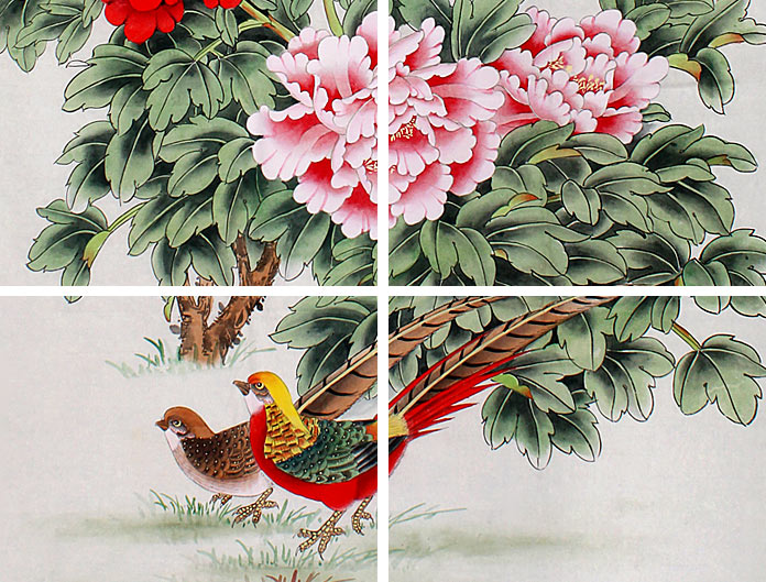 凌雪家居装饰挂画牡丹锦鸡图前程似锦 - 牡丹画 - 99字画网