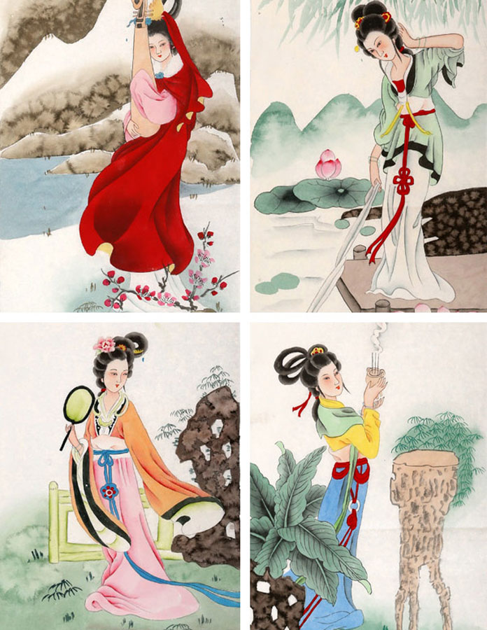 中国四大美女国画 仕女图 99字画网