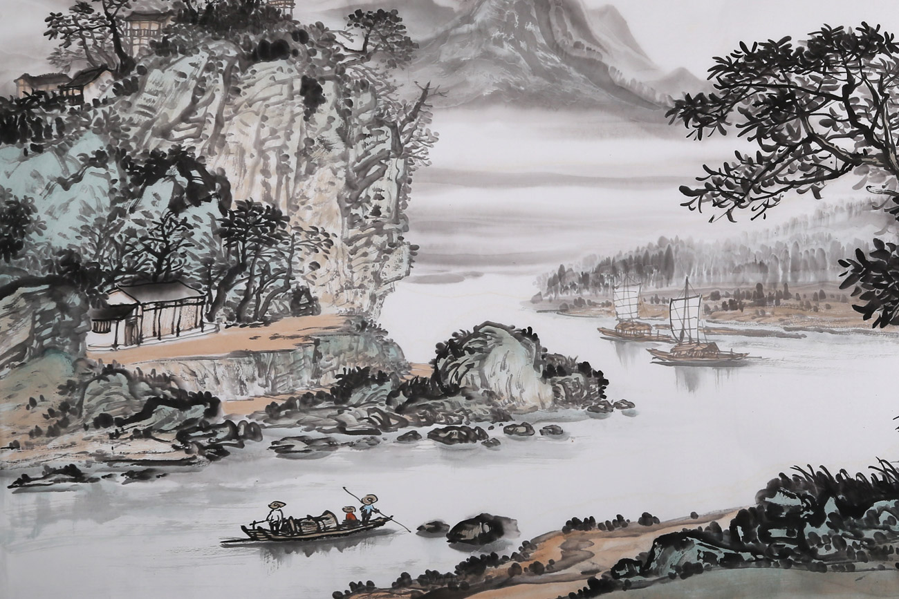 黄奇松《夏山烟雨》 - 写意山水画 - 99字画网