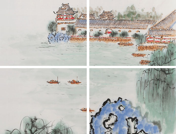 【已售】李明成三尺写意山水画《莫愁湖》