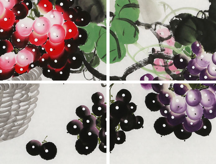 三尺葡萄国画《硕果飘香》 - 葡萄画 - 99字画网