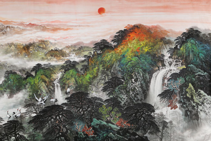 何华贤 大丈二山水画《江山多娇》 颍淮书画名家