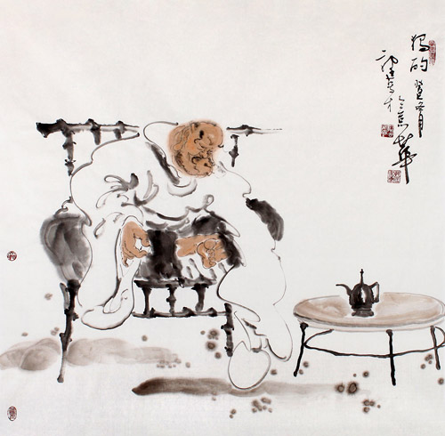 68x68cm 《独酌》
