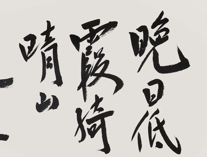 范扬 四尺对开《晚日低霞绮 晴山远画眉》 - 行书 - 99字画网
