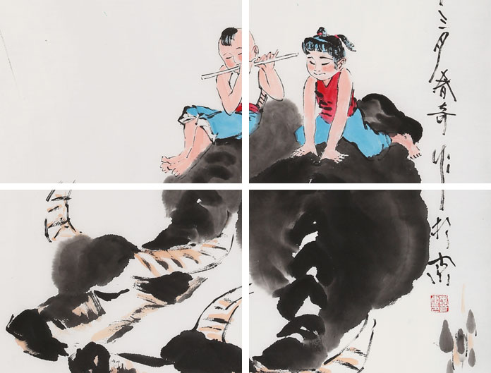 北京美协张春奇 四尺《牧春》 - 人物画 - 99字画网