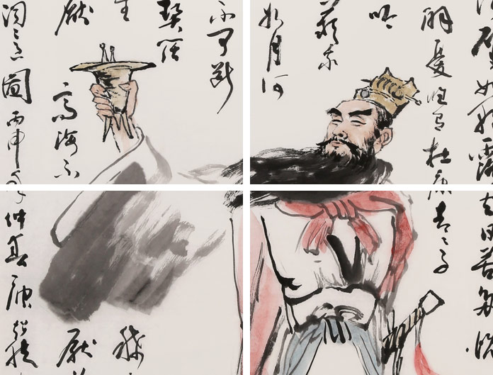 【已售】庾超然四尺人物画《对酒当歌》