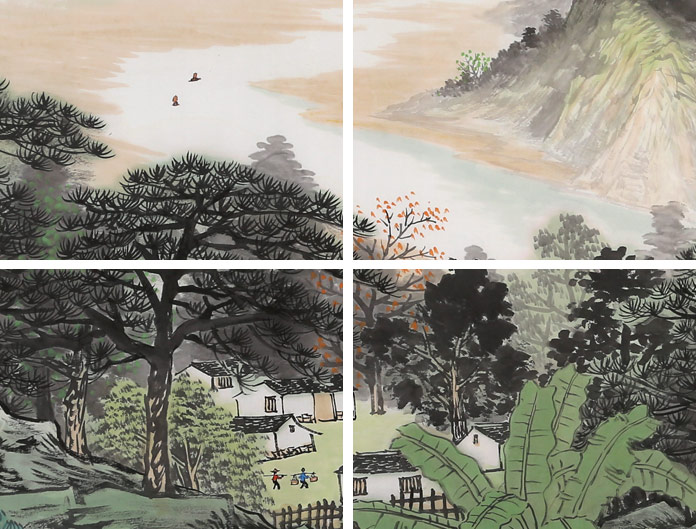 安徽美协何华贤 小六尺山水 《江山平远》 - 聚宝盆山水画 - 99字画网