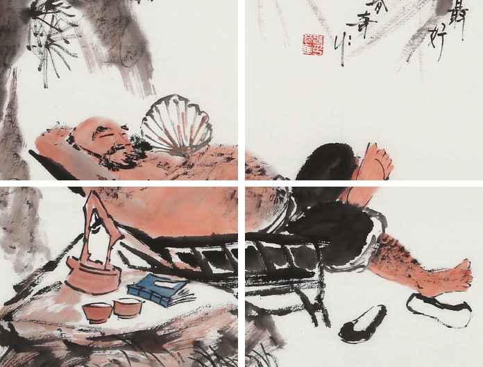张春奇 四尺斗方《难得糊涂 徐悲鸿纪念馆艺术中心理事 人物画