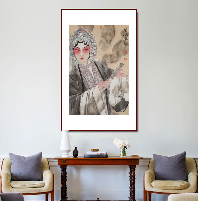 名家水墨画京剧花旦人物画《妙韵丹青》 - 仕女图 - 99字画网