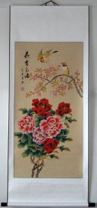 【已售】三尺工笔花鸟画 鸟语花香