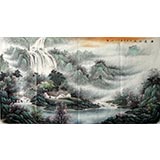 六尺山水画《源远流长》