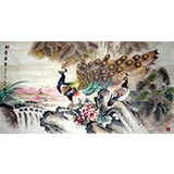 六尺国画 孔雀《金翠富贵》