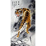 【已售】六尺国画上山虎《王者风范》