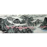 小八尺国画山水《春醉幽谷》