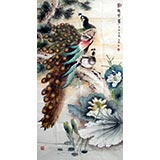 【已售】六尺国画花鸟孔雀《盛世中华》