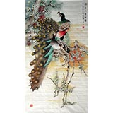 六尺国画孔雀《喜看人间和谐》