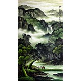 【已售】六尺精品山水画《清气香满林》