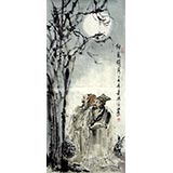 三尺写意人物画《仰见明月》