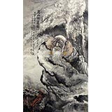 【已售】  六尺写意人物画《深山悟道图》