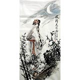 【已售】四尺写意人物画《板桥思竹图》