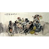 【已售】四尺写意人物画《八仙醉酒图》