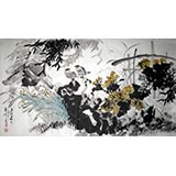 【已售】蒋峰三尺写意花鸟画《鸟语花香》