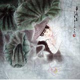 【已售】四尺斗方国画《梦荷图》