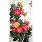 六尺国画牡丹《国色天香》