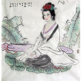 李立辰四尺斗方仕女《美人颜如玉》