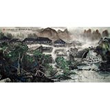 【已售】四尺国画山水《小桥流水人家》