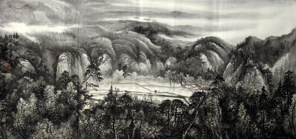 【已售】大四尺风水山水画《福地》