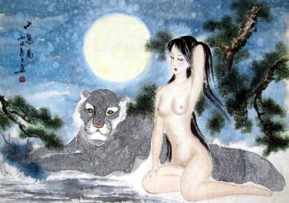 【已售】三尺国画仕女图《山鬼图》