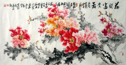 【已售】四尺牡丹《花开富贵图》-1