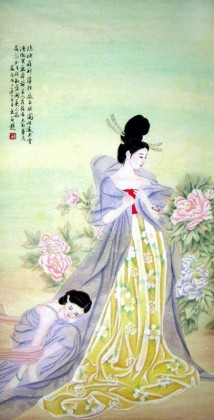 【已售】四尺工笔仕女图《隐映罗裳》