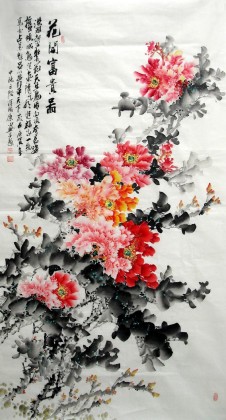 【已售】六尺国画牡丹《花开富贵图》-3