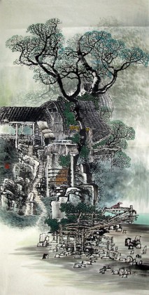 【已售】四尺国画山水《清幽》
