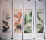 【已售】精品国画鸳鸯四条屏 婚庆礼品字画