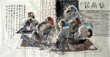 【已售】四尺精品人物画《陋室铭》