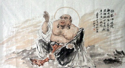 已售六尺写意人物画弥勒佛