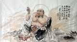 【已售】六尺写意人物画《弥勒佛》
