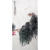 李明成三尺写意山水画《太湖之滨》