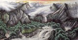 【已售】八尺大厅国画山水《青山不老绿水长存》